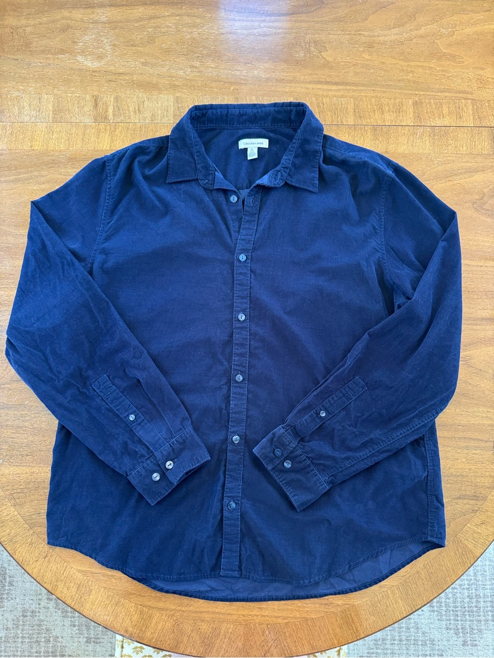 Calvin Klein Jeans Men's Navy Corduroy Button-Down Shirt